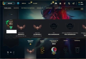 Conta bronze 2 com 120 Champs e 52 Skin (Mais de 1300 jogos) - League of Legends LOL