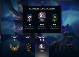 Conta OURO I main suporte com 67% de WR - League of Legends LOL