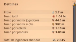 1bn de fama/ pelego e linho t8/ espada,healer,fire 100/700 - Albion Online