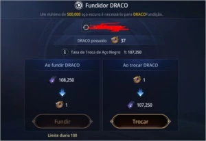 Conta SA32 NV 65 com 67K de poder e 37 dracos - MIR4