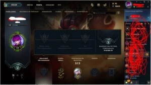 Conta lol muito 371 skins todos champs platina 3 - League of Legends