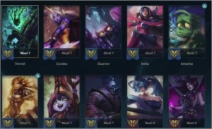 Conta lol muito 371 skins todos champs platina 3 - League of Legends