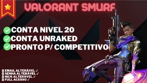 Valorant Smurf | Pronta entrega|✅Ranqueada|✅ Competitivo ✅
