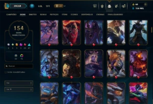 Prata 3 com TODOS os Champs e 154 Skins ( MID / ADC / SUP ) - League of Legends LOL