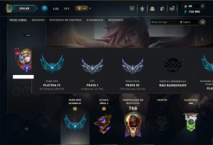 Prata 3 com TODOS os Champs e 154 Skins ( MID / ADC / SUP ) - League of Legends LOL