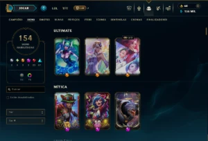 Prata 3 com TODOS os Champs e 154 Skins ( MID / ADC / SUP ) - League of Legends LOL