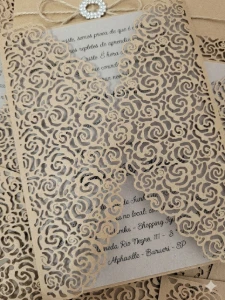 Kit 10 Envelopes Rendados para Convite em Kraft - Artesanato e Personalizados