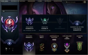 Conta diamante com várias skins raras e recompensas desde s3 - League of Legends LOL