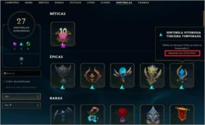 Conta diamante com várias skins raras e recompensas desde s3 - League of Legends LOL