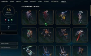 Conta diamante com várias skins raras e recompensas desde s3 - League of Legends LOL