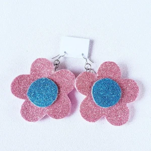 Brinco Flor Folia Eva - Artesanato e Personalizados