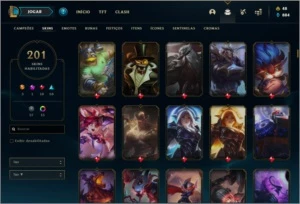 Conta ouro 2 MAIN SUP, com TODOS os champs e 201 skins - League of Legends LOL