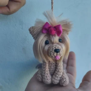 Chaveiro Yorkshire Terrier em Crochê - Artesanato e Personalizados