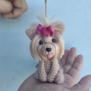 Chaveiro Yorkshire Terrier em Crochê - Artesanato e Personalizados