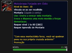 Montaria WoW Tempo limitado - Motobrasa Forjada em Ódio - Blizzard