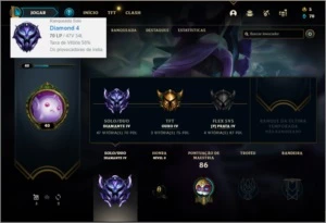 Conta diamante 4 barata com 1 skin e 29 champs - League of Legends LOL