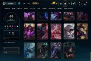 Esmeralda 4 com 125 Champs e 49 Skins - League of Legends LOL