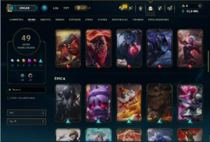 Esmeralda 4 com 125 Champs e 49 Skins - League of Legends LOL