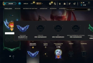 Diamante 4 com 50 Champs e 22 Skins + Ryze Triunfante - League of Legends LOL