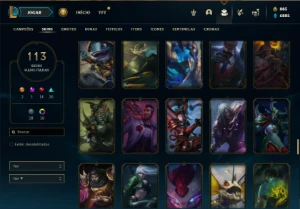 Unranked com 150 Champs e 113 Skins ( MAIN JG / ADC / SUP ) - League of Legends LOL