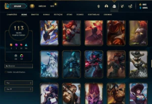 Unranked com 150 Champs e 113 Skins ( MAIN JG / ADC / SUP ) - League of Legends LOL