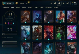 Unranked com 150 Champs e 113 Skins ( MAIN JG / ADC / SUP ) - League of Legends LOL