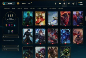 Unranked com 150 Champs e 113 Skins ( MAIN JG / ADC / SUP ) - League of Legends LOL