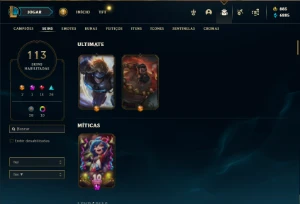 Unranked com 150 Champs e 113 Skins ( MAIN JG / ADC / SUP ) - League of Legends LOL