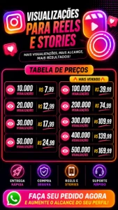 Visualizações Instagram - Redes Sociais