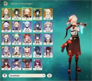 AR56: Kazuha+Xiao+Venti+Jean+Qiqi(C1)+3 armas 5* - Genshin Impact