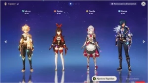 Genshin Impact AR22 Fischl-Xingqiu,Barbara,chongyun,Noelle