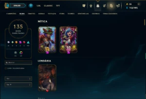 Unranked com 150 Champs e 135 Skins ( ADC / MID  / TOP ) - League of Legends LOL