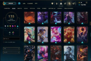 Unranked com 150 Champs e 135 Skins ( ADC / MID  / TOP ) - League of Legends LOL