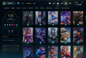 Unranked com 150 Champs e 135 Skins ( ADC / MID  / TOP ) - League of Legends LOL