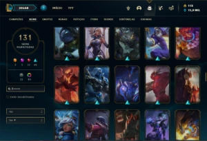 Conta Platina 4 com TODOS os champs e 131 Skins + 47 Cromas - League of Legends LOL