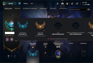 Conta Platina 4 com TODOS os champs e 131 Skins + 47 Cromas - League of Legends LOL