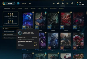 Conta Platina 4 com TODOS os champs e 131 Skins + 47 Cromas - League of Legends LOL