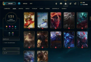 Conta Platina 4 com TODOS os champs e 131 Skins + 47 Cromas - League of Legends LOL