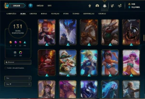 Conta Platina 4 com TODOS os champs e 131 Skins + 47 Cromas - League of Legends LOL