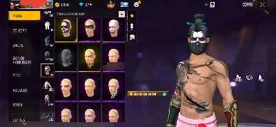 Top criminal dourado, coelhao do Black, numa preto e branco - Free Fire