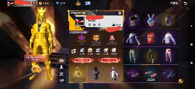 Top criminal dourado, coelhao do Black, numa preto e branco - Free Fire