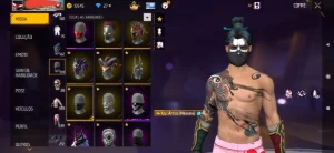 Top criminal dourado, coelhao do Black, numa preto e branco - Free Fire