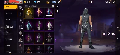 Top criminal dourado, coelhao do Black, numa preto e branco - Free Fire