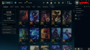 Conta de LOL nível 230 com 86 skins e 52k de EA - League of Legends