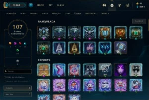 Conta LoL criada na season 1, com 132 campeões e 66 skins - League of Legends