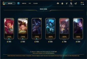 Conta Ferro 1 com 34 Champs e 2 Skins - League of Legends LOL