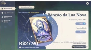 [Promoção]Benção da Lua  de 30 dias - Genshin Impact