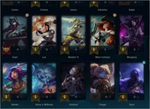 Conta mestre 1pdl, 37 champions, honra 2, 14 skins - League of Legends LOL
