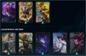 Conta mestre 1pdl, 37 champions, honra 2, 14 skins - League of Legends LOL