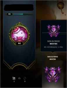 Conta mestre 1pdl, 37 champions, honra 2, 14 skins - League of Legends LOL